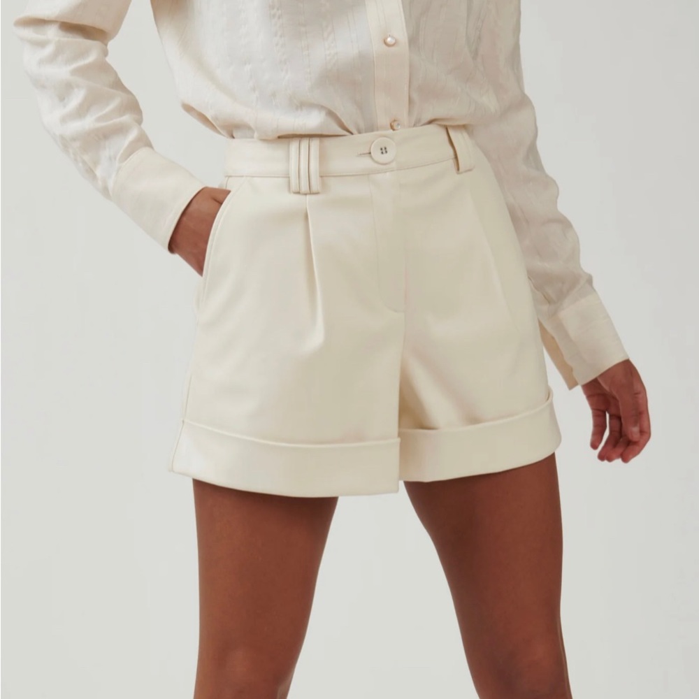 NWT The Bright Side by Rocky Barnes Western Pleather Shorts - Cloud